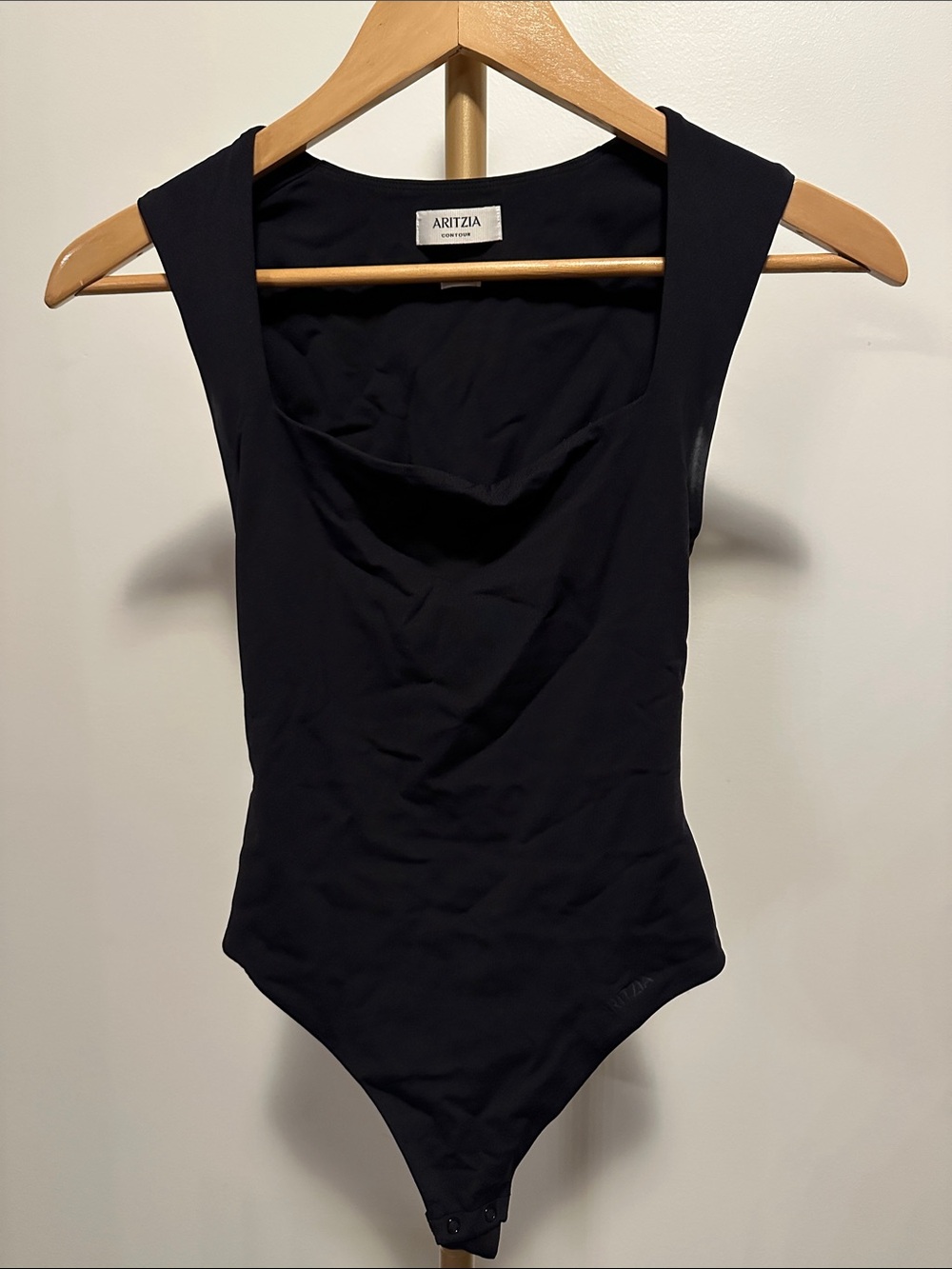 Aritzia Contour Cowl Neck Bodysuit Black Sleeveless Size XS